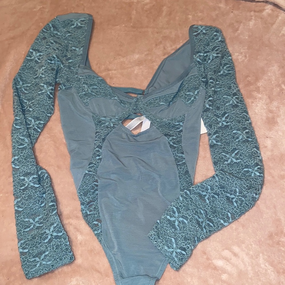 NWT Urban Outfitters Blue Lace / Mesh Bodysuit